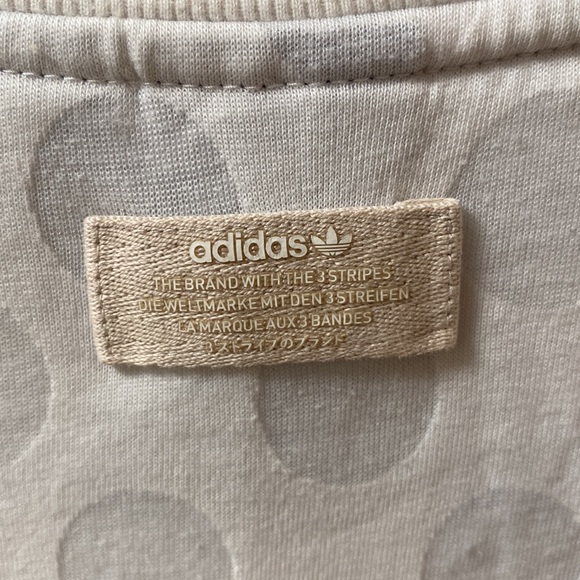 Adidas White Sheer Polka Dot Crop Top with Liner - Size Medium - Picture 5 of 5